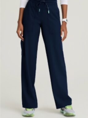 Skechers Navy Wide-Leg Drawstring Pants